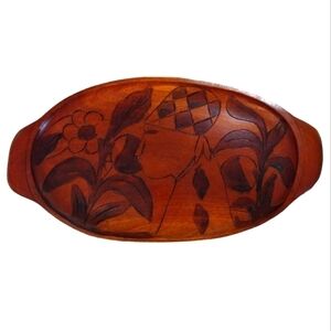Vintage Hand Carved Serving Tray